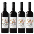 Personalized 50th Birthday Wine Labels | Milestone Celebration Decor | 4ct| Glossy