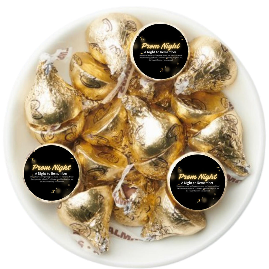 Prom Night Chocolate Stickers | 100 Peel & Stick Candy Labels | Glossy Durable Party Stickers | Self-Adhesive