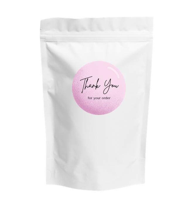 Pink Business Thank You Stickers | 57 Pink Package Adhesive Labels | 1.75in Peel and Stick