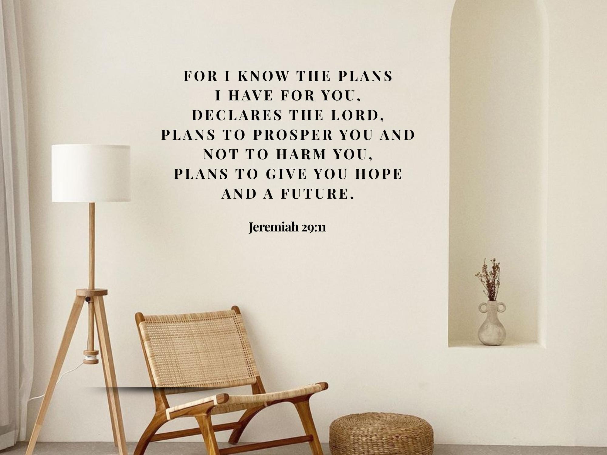 Jeremiah 29:11 Bible Verse Wall Art | Faith Based Motivation | Vinyl Wall Decals