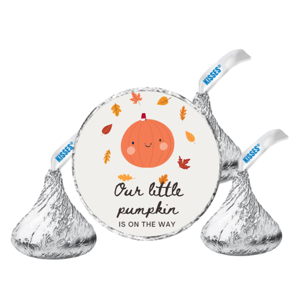 Our Little Pumpkin Candy Stickers | Baby Shower Pumpkin Labels | 100| Glossy|Candy Table Accents