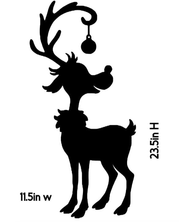 Large Reindeer Window Cling Decal | Christmas Window Decals | Reusable|Holiday Decoration| 23.5H