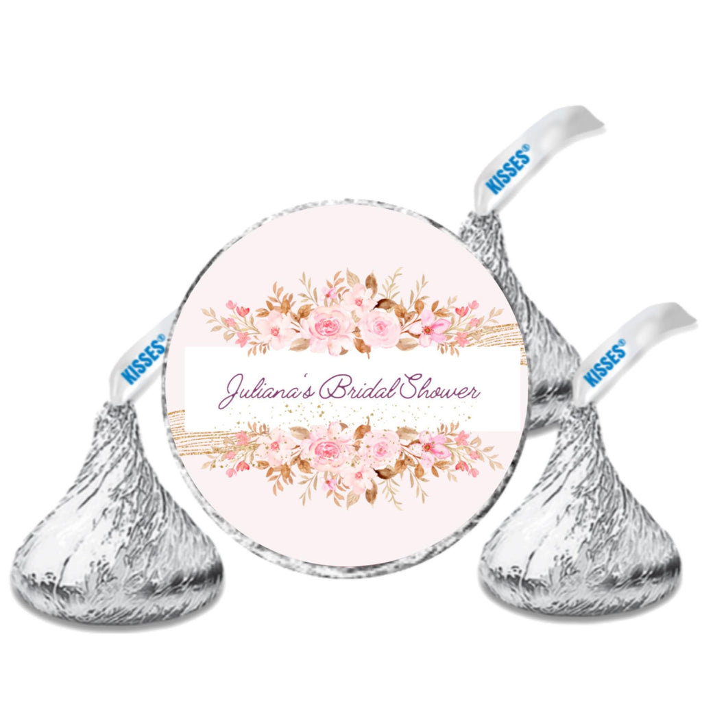 Personalized Bridal shower Chocolate Candy Kiss Labels|100ct|Glossy|0.75|Custom Name