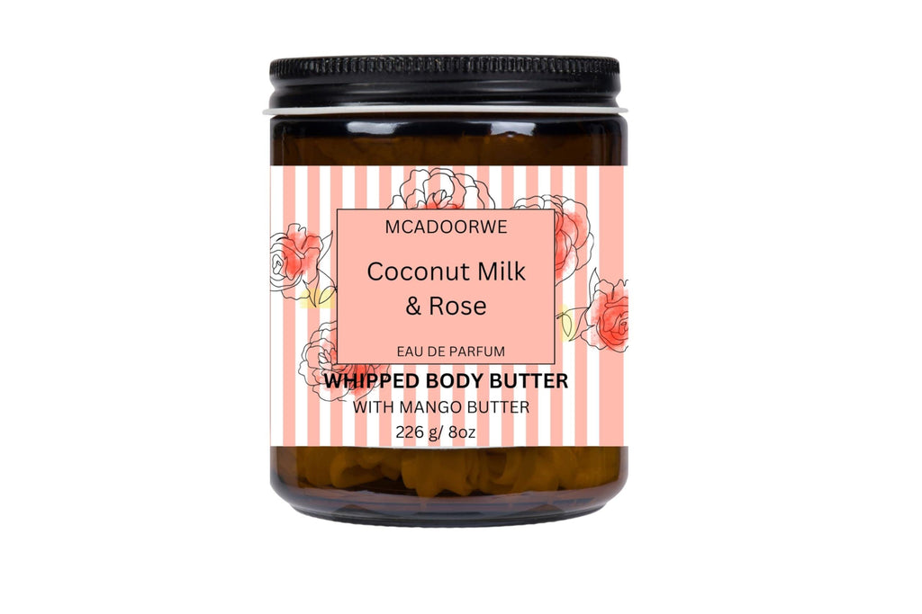 COCONUT MILK & ROSE |Organic Whipped Body Butter| Exclusive| Moisturizing| 8oz