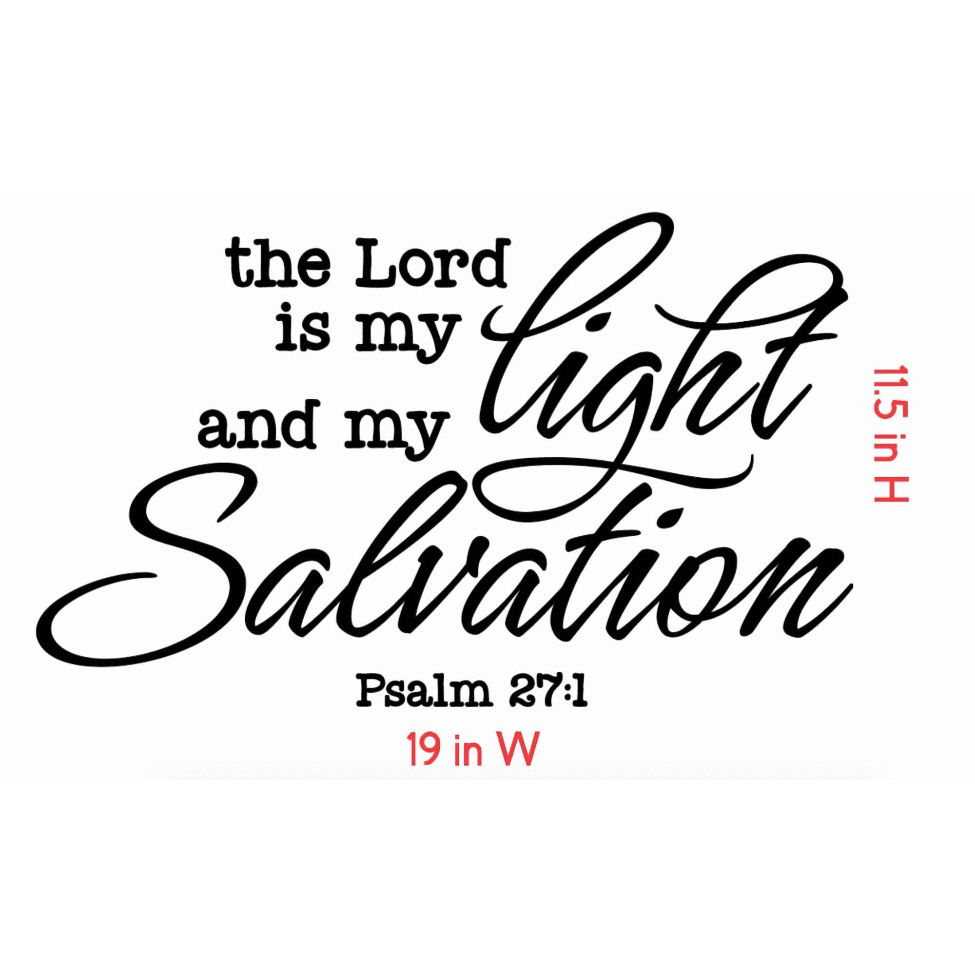 Psalm 27:1 Wall Decal, Religious Home Decor (19 inches)