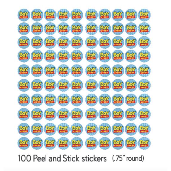 Gender Reveal Kisses Chocolate Candy labels, Boy Story Design Stickers, 100ct