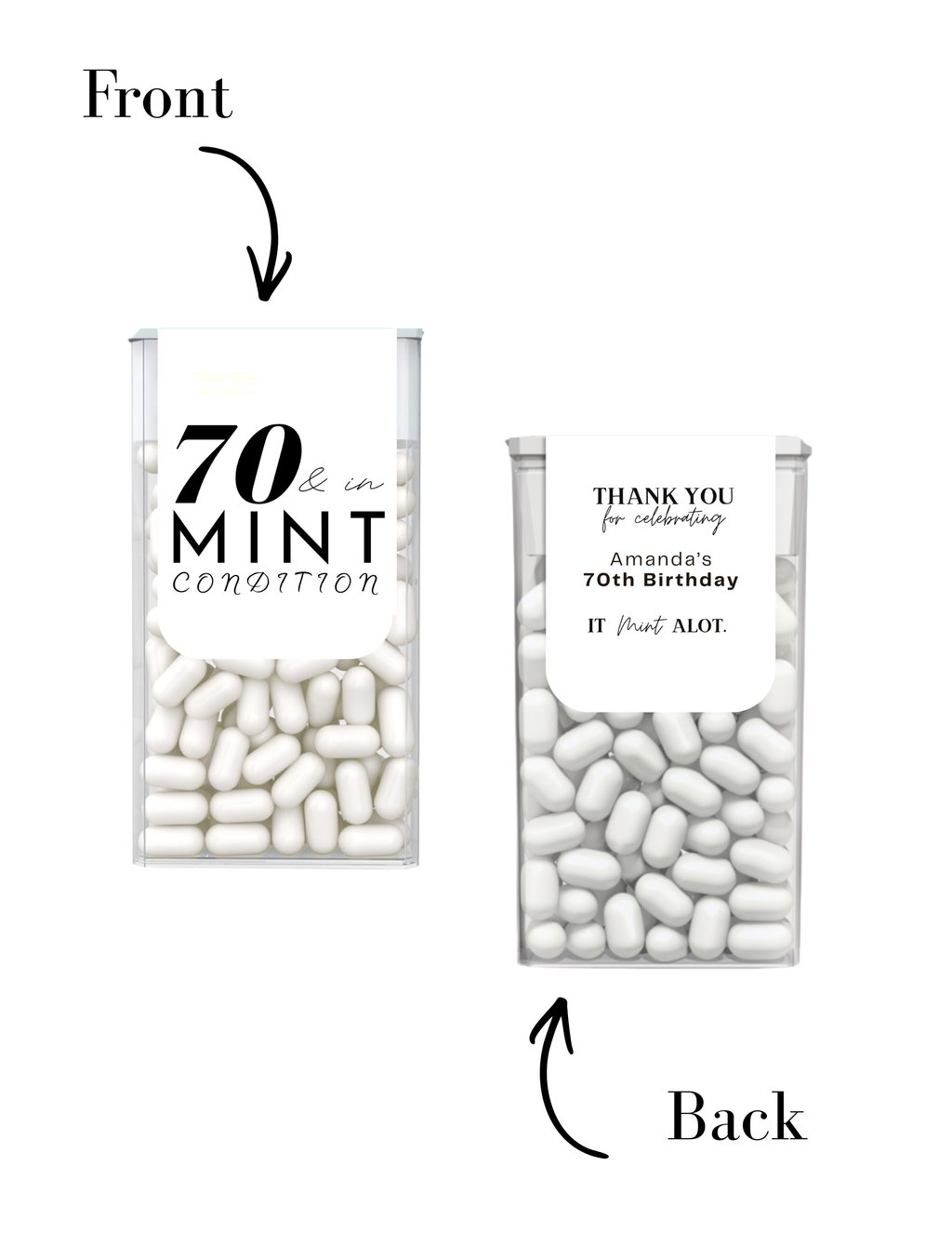 Seventy And In Mint Condition Birthday Mint Candy Labels | 70th Birthday Party Favors | Set of 30 | Pre-Printed Ready To Ship