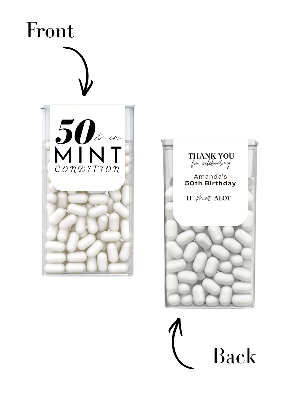 50 And In Mint Condition Birthday Mint Candy Labels | Fiftieth Birthday Favors | Party Keepsake Labels | Set of 30