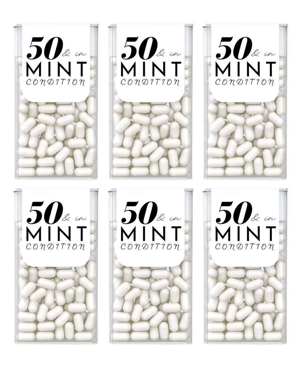 50 And In Mint Condition Birthday Mint Candy Labels | Fiftieth Birthday Favors | Party Keepsake Labels | Set of 30