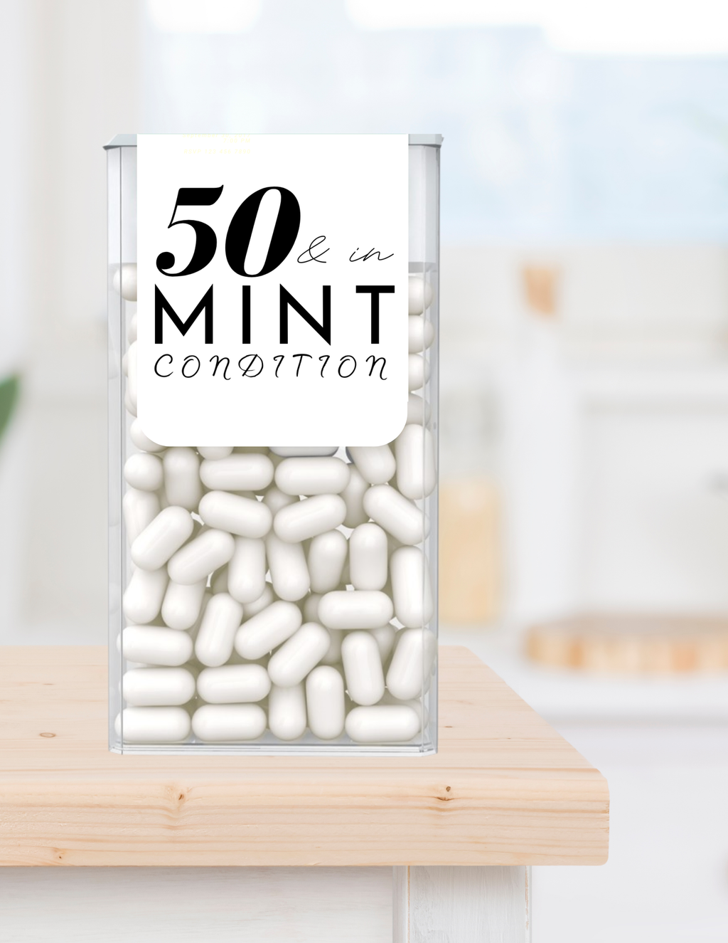 50 And In Mint Condition Birthday Mint Candy Labels | Fiftieth Birthday Favors | Party Keepsake Labels | Set of 30