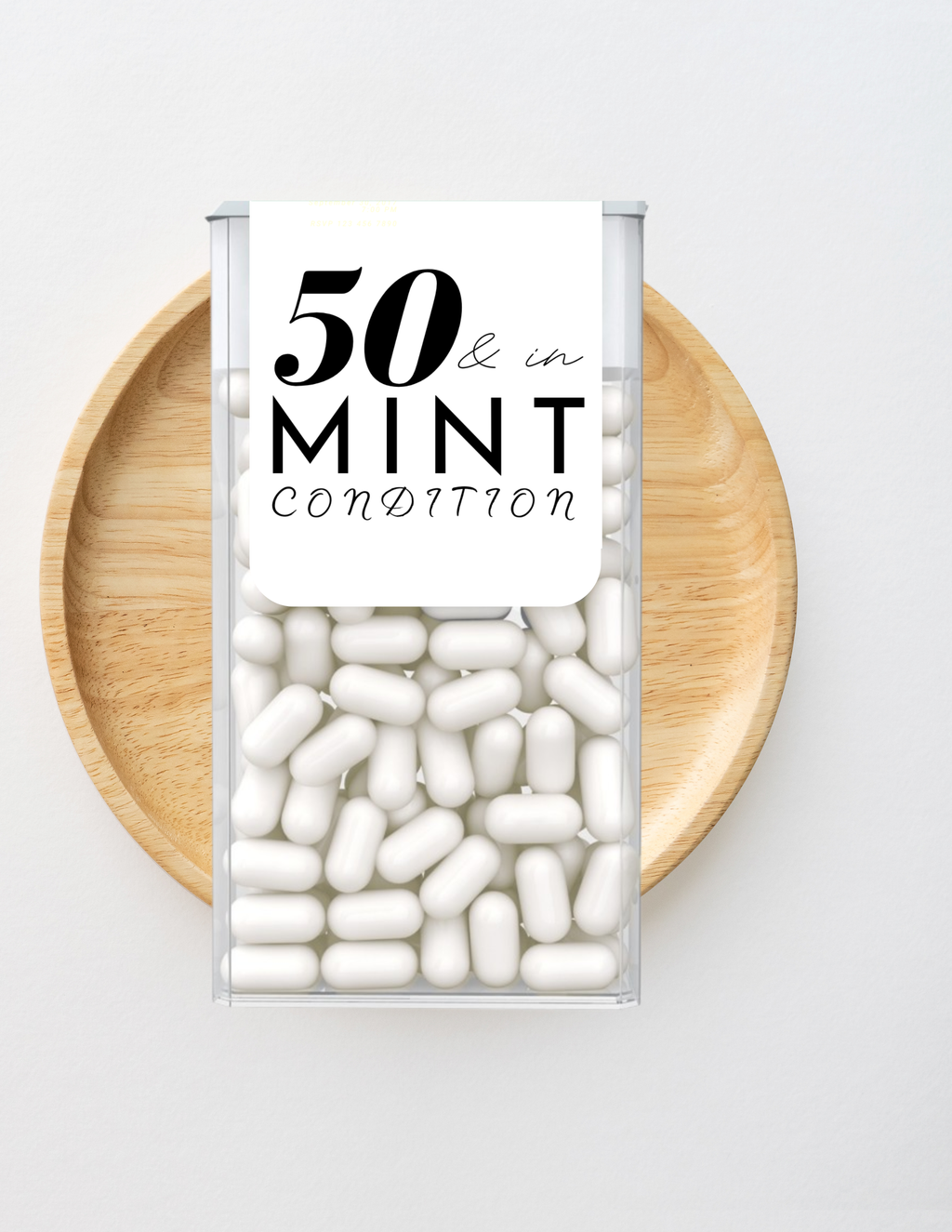 50 And In Mint Condition Birthday Mint Candy Labels | Fiftieth Birthday Favors | Party Keepsake Labels | Set of 30