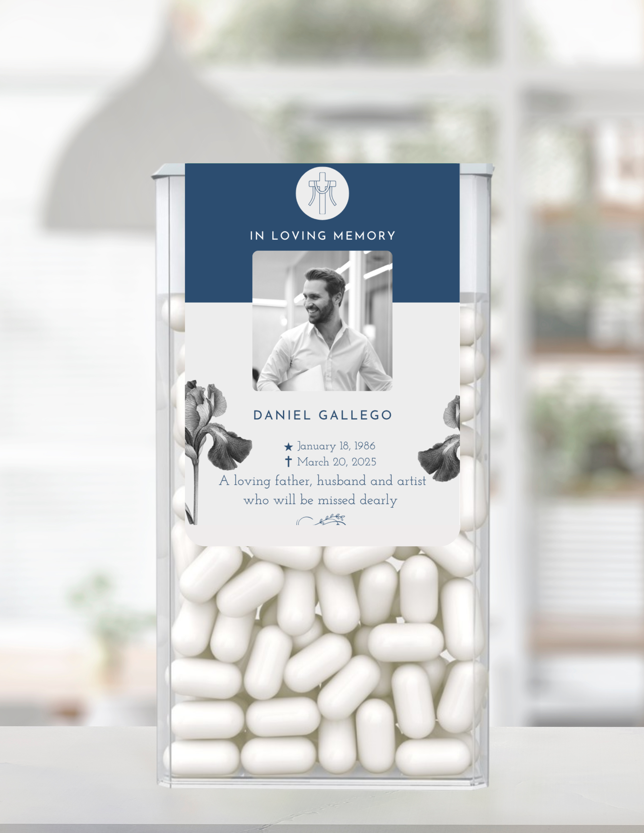 In Loving Memory | Memorial Mint Labels | Personalized Photo Tribute | Funeral Mint Candy Favors | Custom Memorial Keepsakes | Set of 30