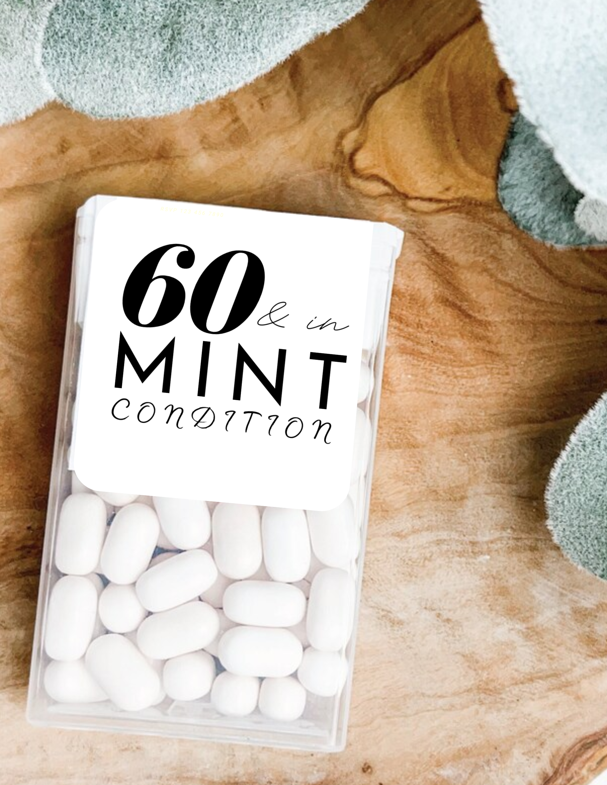 Sixty And In Mint Condition Birthday Mint Candy Labels | 60th Birthday Favors | Party Keepsake Labels | Set of 30