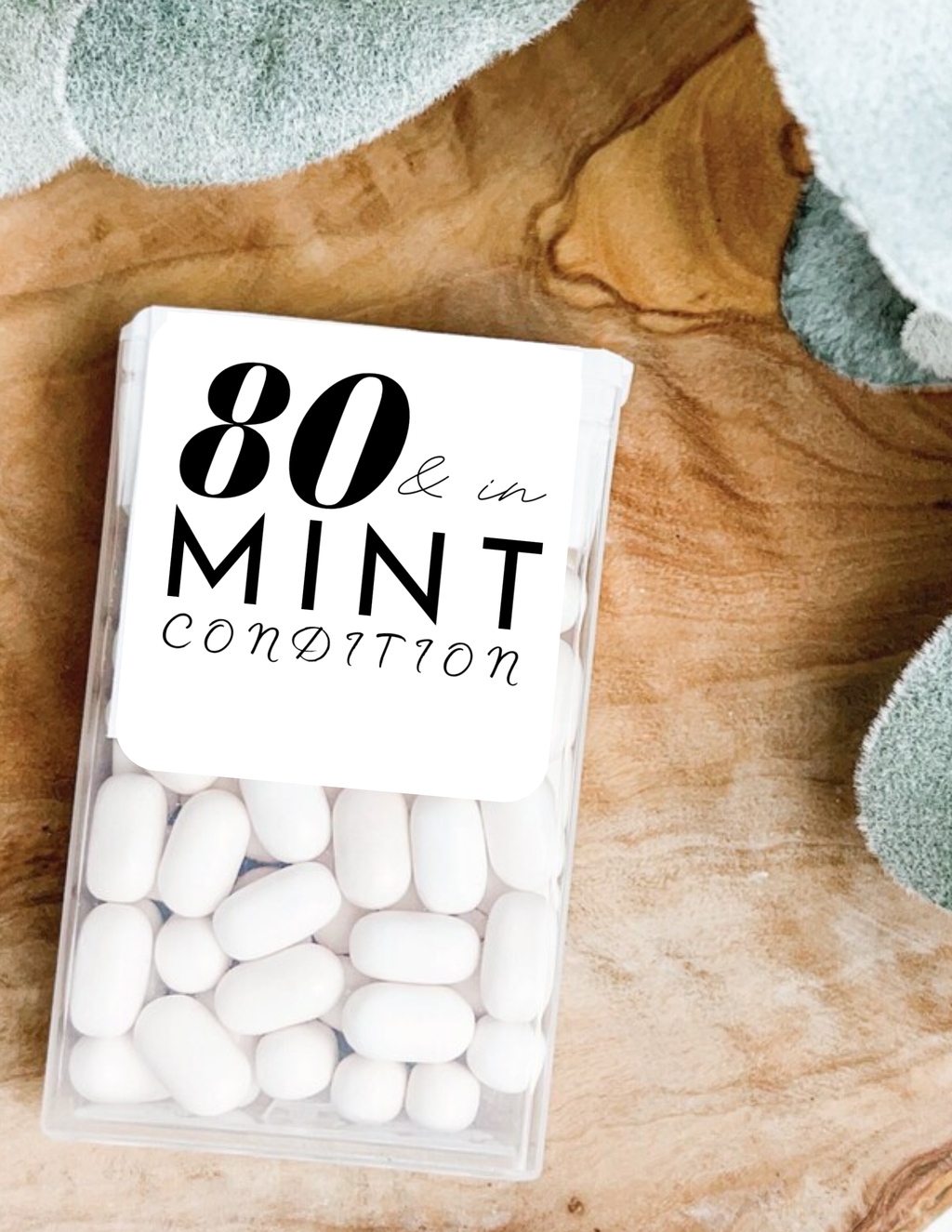 Eighty And In Mint Condition Birthday Mint Candy Labels | 80th Birthday Favors | Party Keepsake Labels | Set of 30