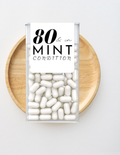 Eighty And In Mint Condition Birthday Mint Candy Labels | 80th Birthday Favors | Party Keepsake Labels | Set of 30