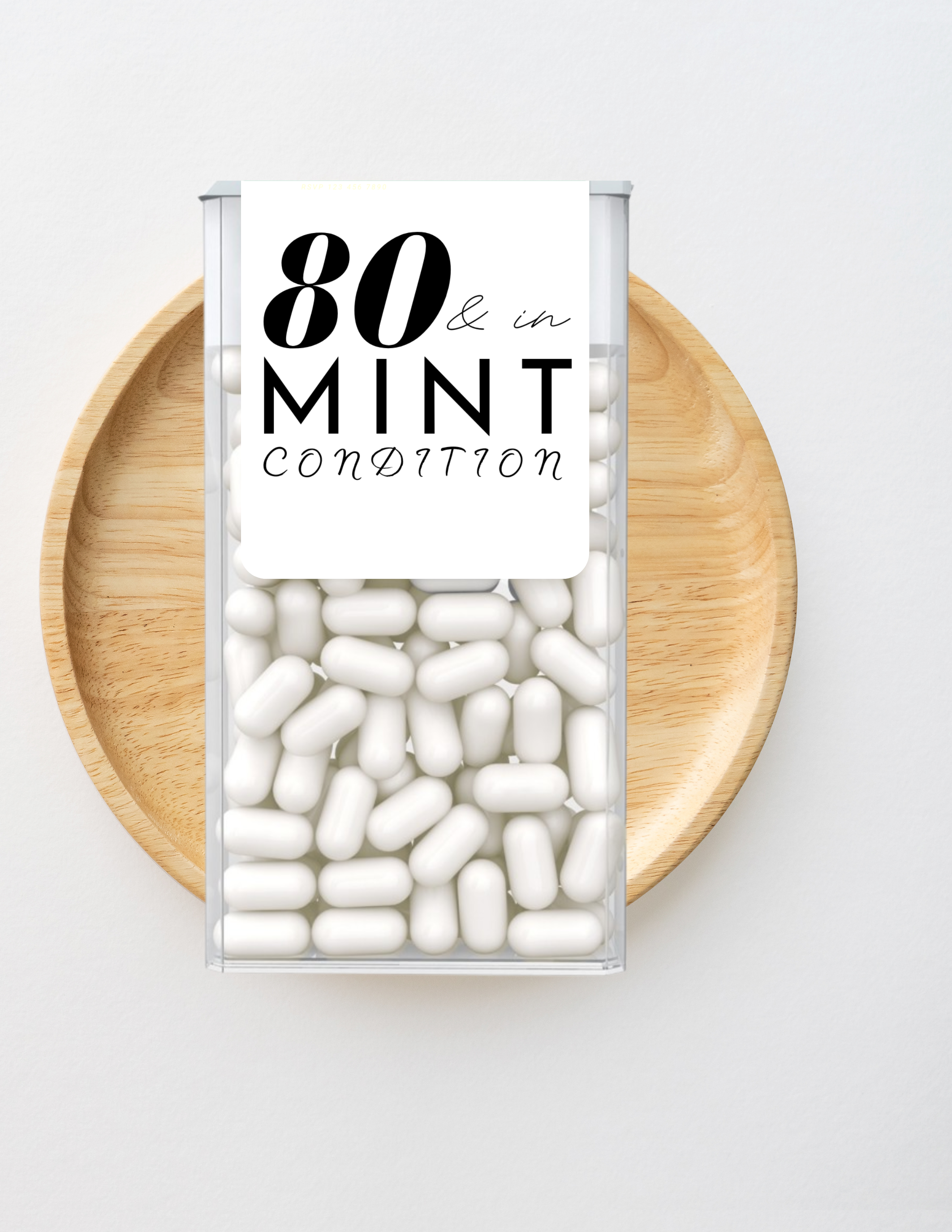 Eighty And In Mint Condition Birthday Mint Candy Labels | 80th Birthday Favors | Party Keepsake Labels | Set of 30