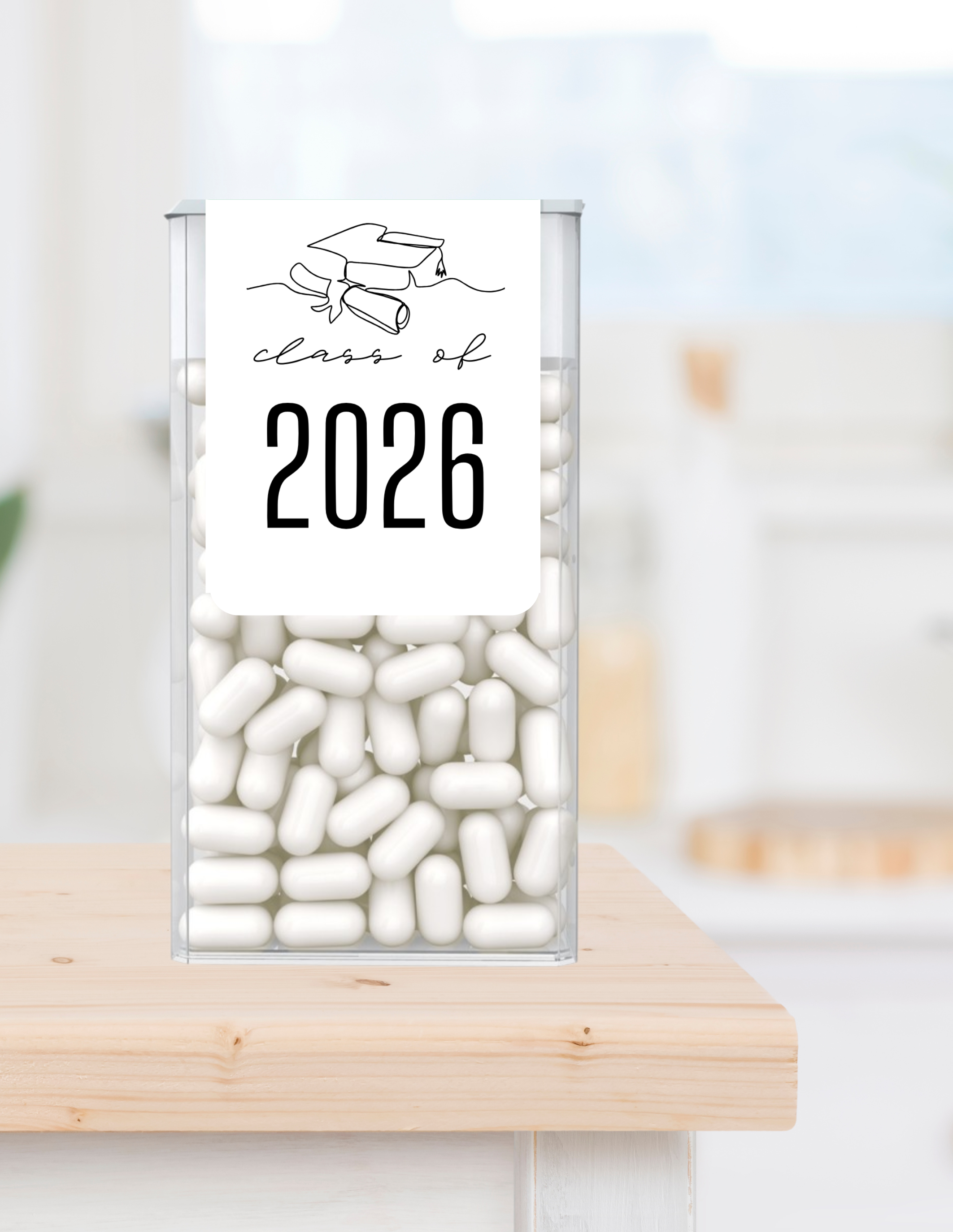 Class Of 2026 Graduation Mint Labels | Personalized Party Favors | Graduation Nutrition Facts | Mint Candy Labels | Set of 30