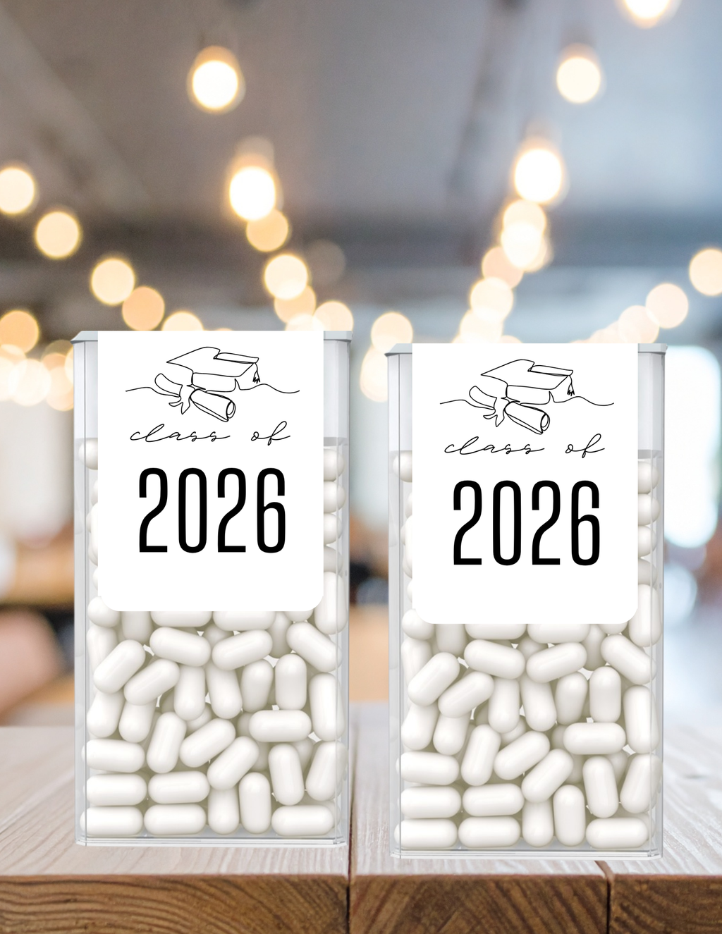 Class Of 2026 Graduation Mint Labels | Personalized Party Favors | Graduation Nutrition Facts | Mint Candy Labels | Set of 30