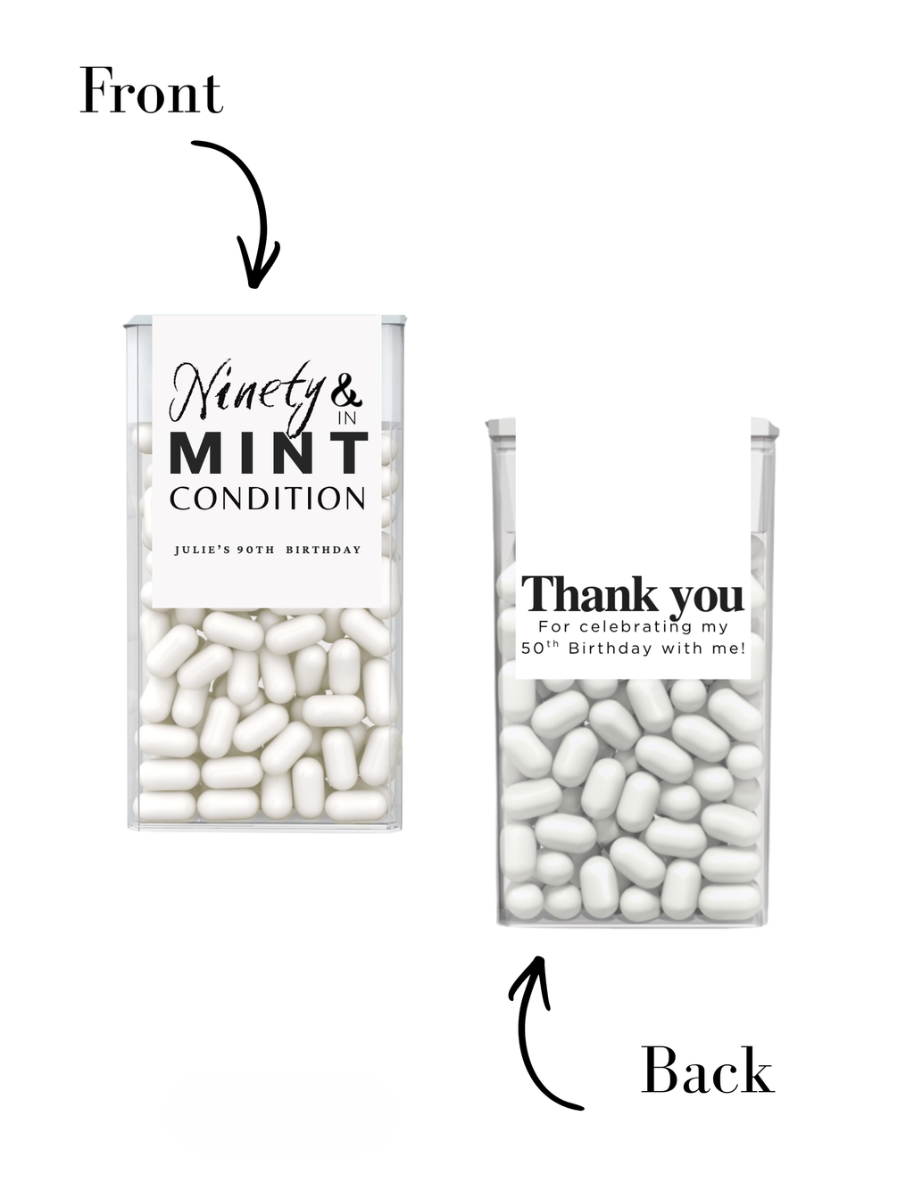 Ninety And In Mint Condition Birthday Mint Candy Labels | 90th Birthday favors | Celebration Keepsake Labels| Set of 30