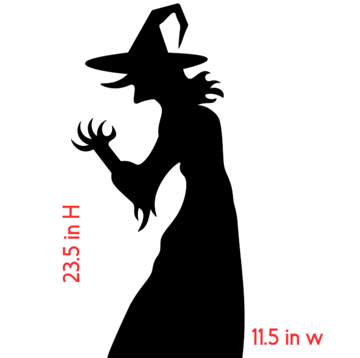 Spooky Witch Silhouette | Halloween Window Cling | Large Static Decal | Window Decor Display | Indoor Halloween Accent