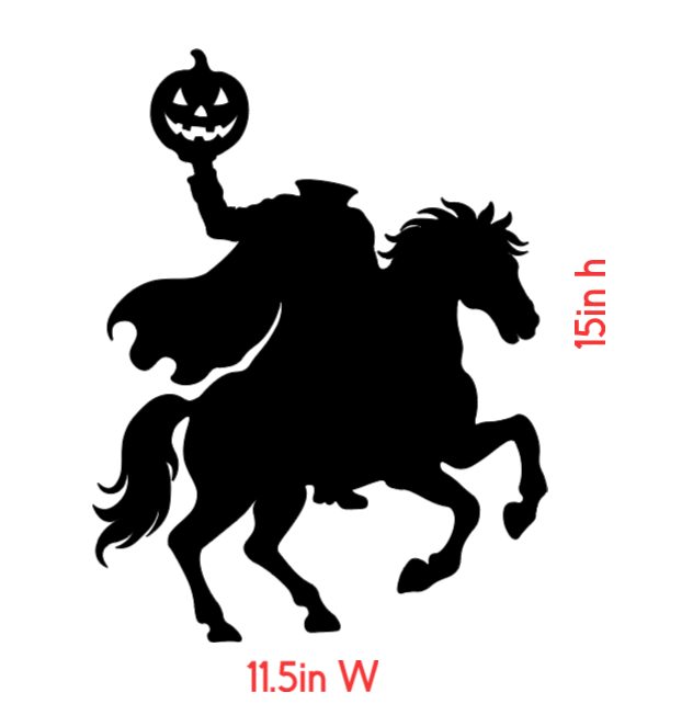 Spooky Headless Horseman | Halloween Window Cling | Large Silhouette Decal | Static Window Decor | Indoor Halloween Display