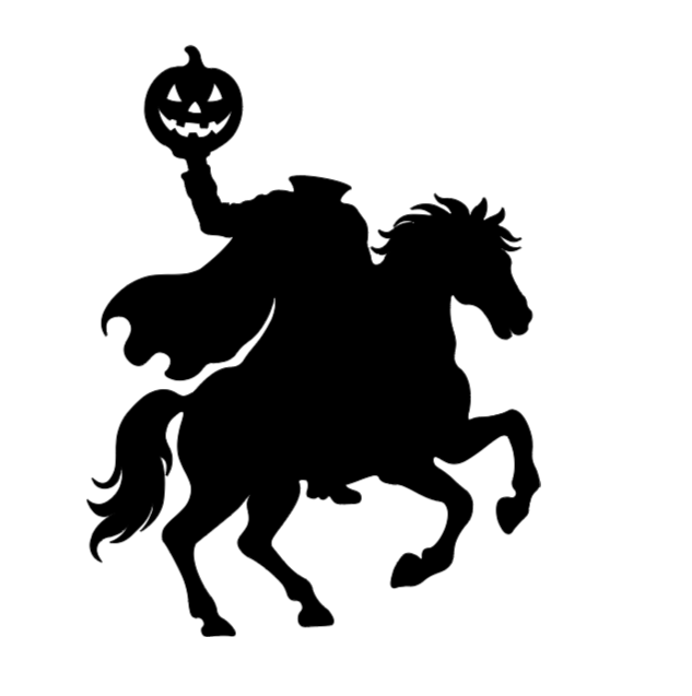 Spooky Headless Horseman | Halloween Window Cling | Large Silhouette Decal | Static Window Decor | Indoor Halloween Display
