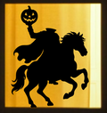 Spooky Headless Horseman | Halloween Window Cling | Large Silhouette Decal | Static Window Decor | Indoor Halloween Display