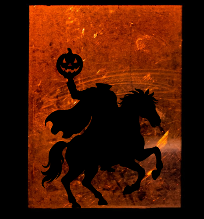 Spooky Headless Horseman | Halloween Window Cling | Large Silhouette Decal | Static Window Decor | Indoor Halloween Display