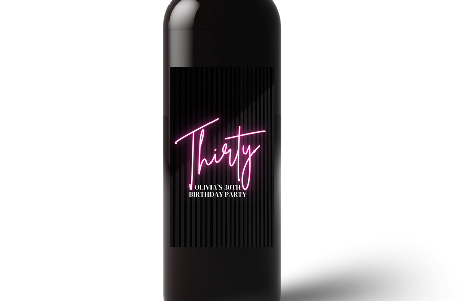 Personalized 30th Birthday Wine Bottle Labels| Milestone Celebration Decals| 30th Birthday Decor