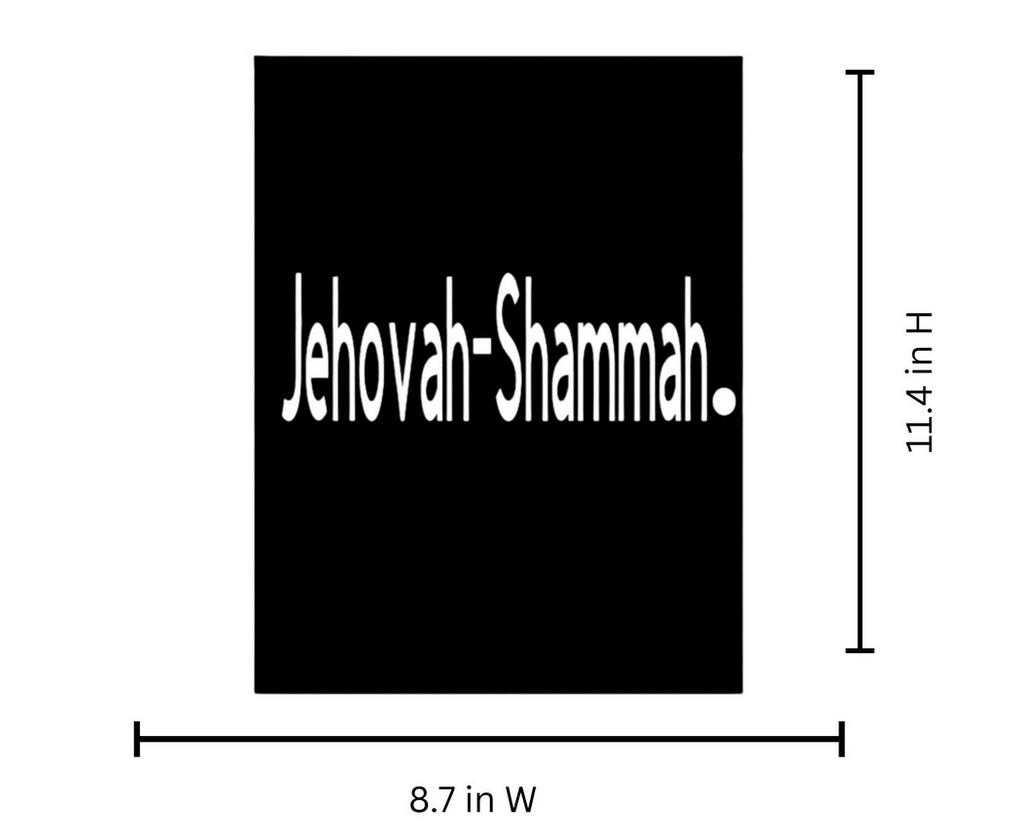 Jehovah Shammah Iron Decal | Custom Fabric Vinyl Sticker | T-Shirt Hoodie HTV| Durable Heat Transfer Graphic | 8.7in x 11.4in