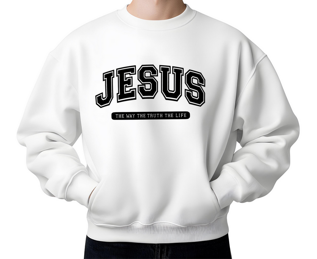 Jesus The Way Iron Vinyl Decal | The Truth The Life College Font | Faith Shirt Iron-On Design | Custom Jesus Hoodie Vinyl