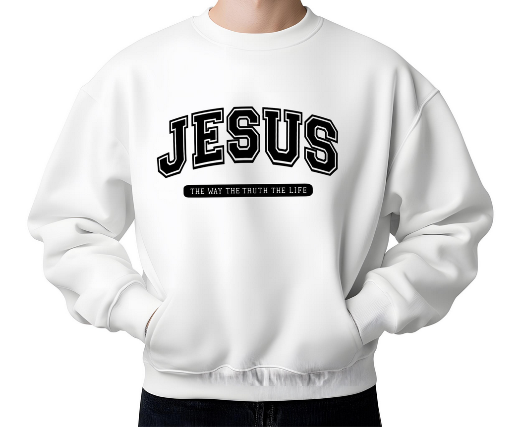 Jesus The Way Iron Vinyl Decal | The Truth The Life College Font | Faith Shirt Iron-On Design | Custom Jesus Hoodie Vinyl