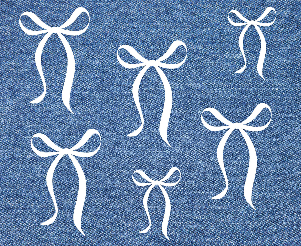 Iron On Heat Transfer Vinyl Bows| Multiple Sizes 1in–4in| Fabric Heat Transfer |White Iron On Bows
