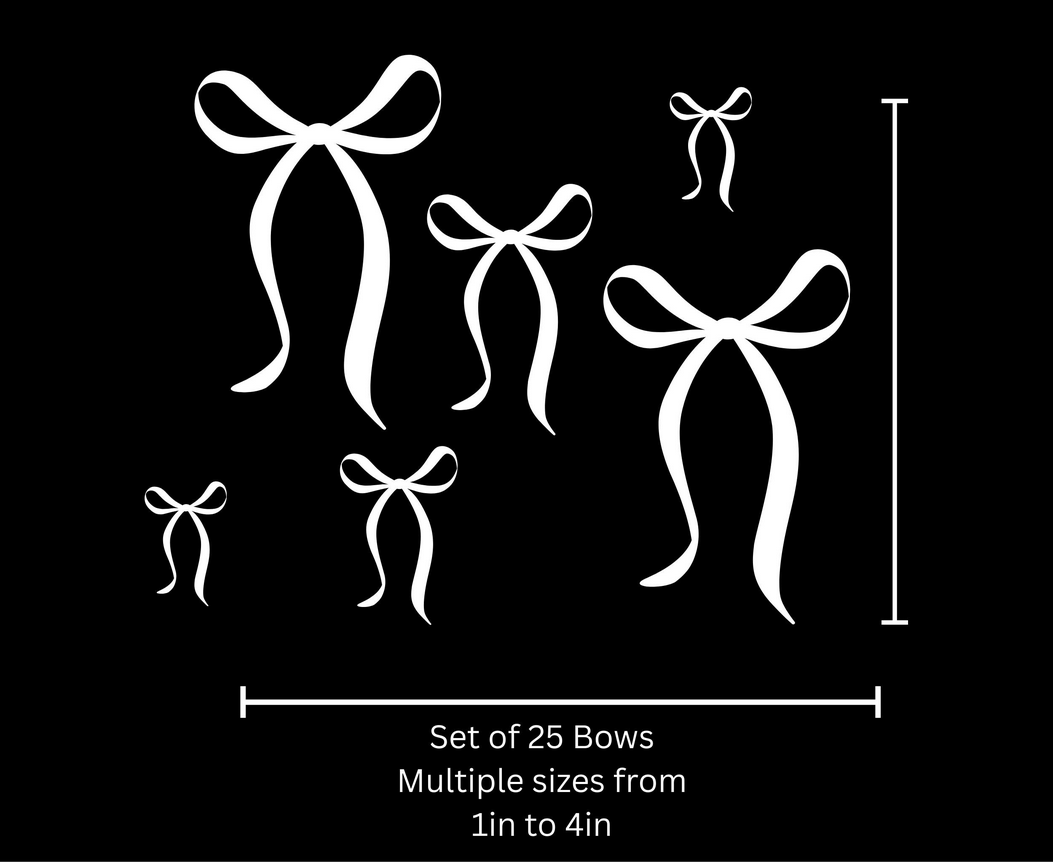 Iron On Heat Transfer Vinyl Bows| Multiple Sizes 1in–4in| Fabric Heat Transfer |White Iron On Bows