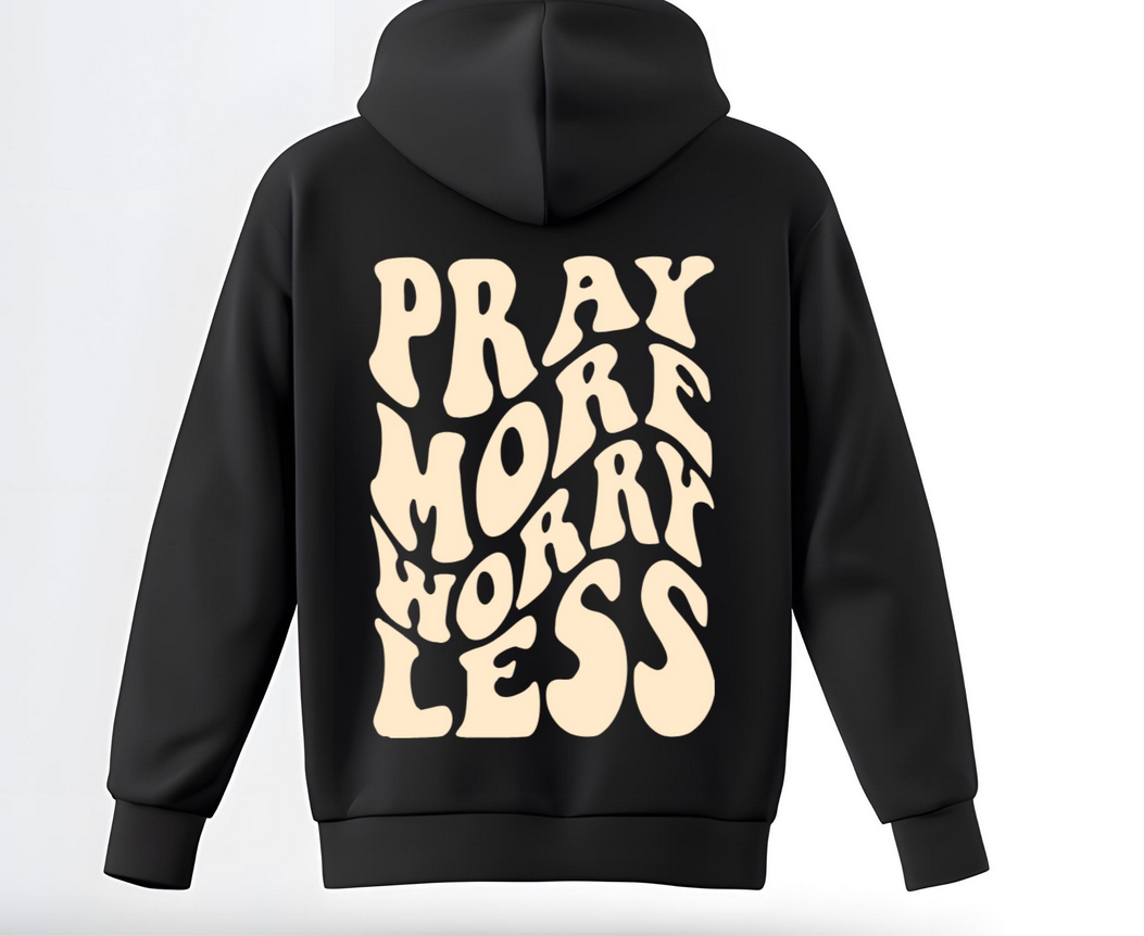 Custom Pray More Worry Less Iron On Decal | Faith Based Heat Transfer Vinyl | DIY Shirt Hoodie Sweater
