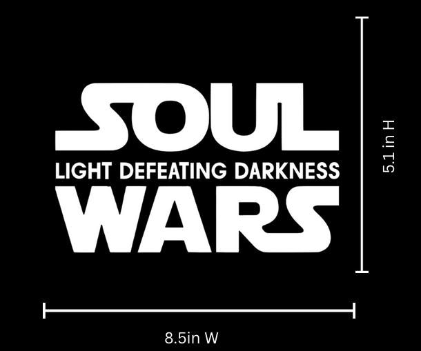 Soul Wars Iron On Vinyl Decal | Light Defeats Darkness HTV Design | Faith Inspired Iron Vinyl for Shirts