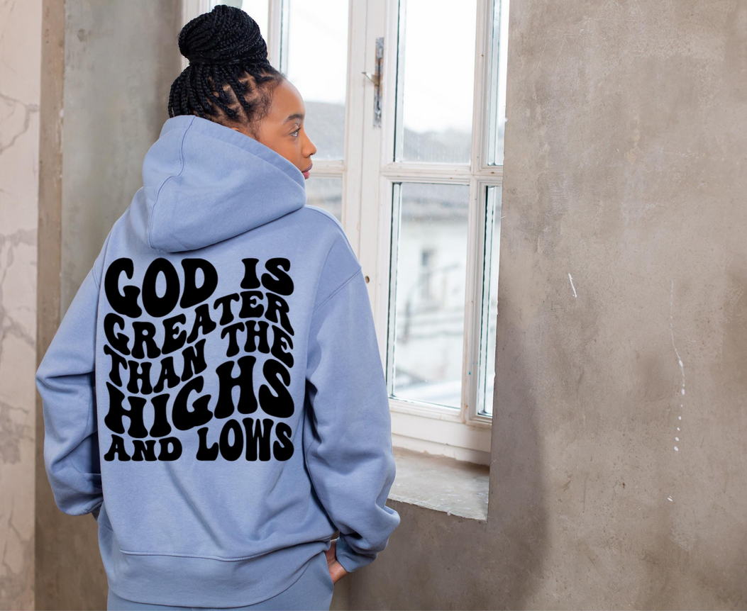God Is Greater Iron On Vinyl Decal | Faith Quote Heat Transfer for Shirts | Christian Iron Vinyl for Hoodies