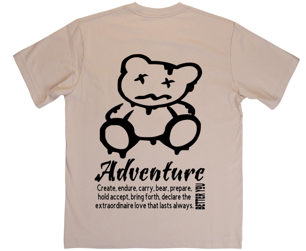 Adventure Teddy Bear Iron Vinyl Decal | Create Endure Carry Bear Iron-On Design | Bring Fourth Declare Love Iron-On | HTV