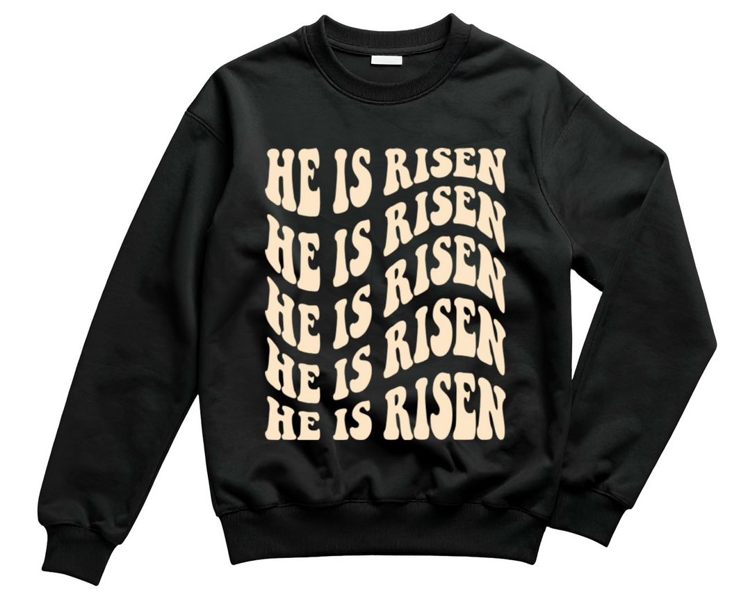 He Is Risen Decal | Easter Jesus Shirt Vinyl | Custom Iron On Graphic | Soft No Background Design | Religious Hoodie Transfer | Faith Wear