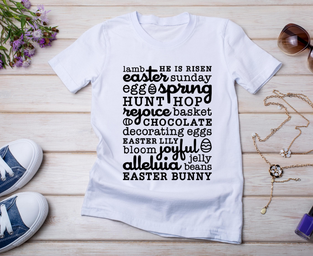 He Is Risen Vinyl | Easter Lamb Iron On | Christian Easter HTV | Resurrection Shirt Decal | Faith Easter Vinyl | Lamb Easter Design