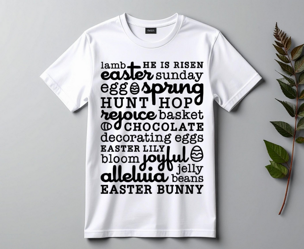 He Is Risen Vinyl | Easter Lamb Iron On | Christian Easter HTV | Resurrection Shirt Decal | Faith Easter Vinyl | Lamb Easter Design