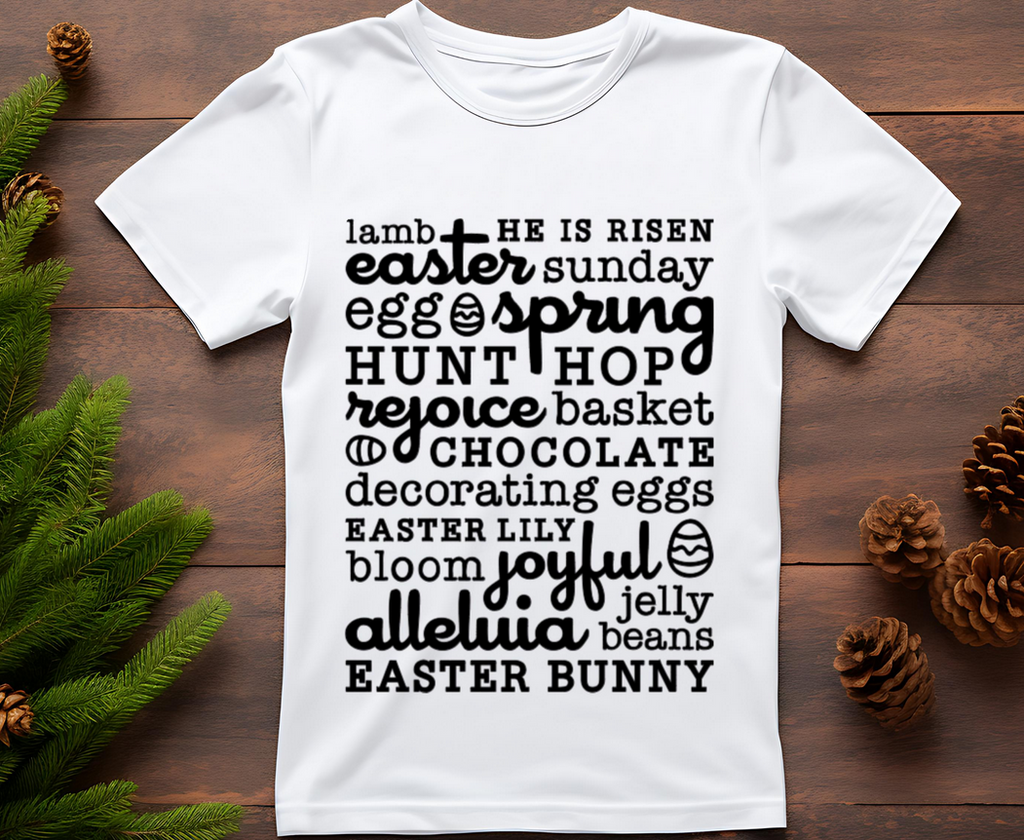 He Is Risen Vinyl | Easter Lamb Iron On | Christian Easter HTV | Resurrection Shirt Decal | Faith Easter Vinyl | Lamb Easter Design