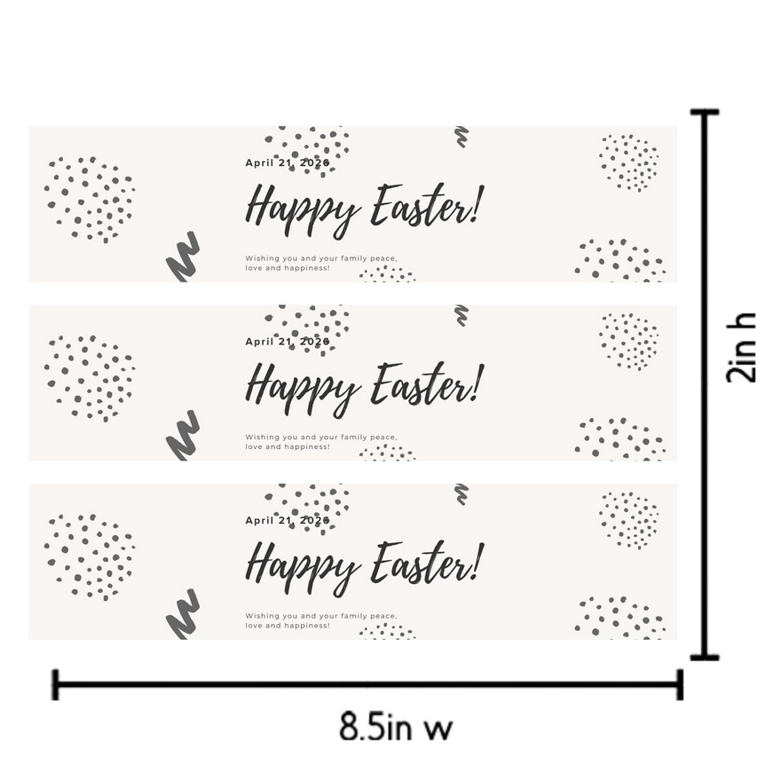 Easter Party Water Bottle Labels | Happy Easter Eggs Theme | Glossy Party Decor | Peel and Stick