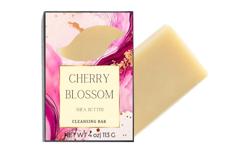Cherry Blossom |Fine Fragrance Cleansing Bar|Shea Butter & Collagen Handmade Soap Bars| Moisturizing Bath Bar|1 bar