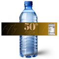 50th Birthday Water Bottle Labels | Fifty Celebration Party Decor | Gold Theme Bottle Wraps | Glossy