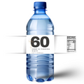 Personalized 60th Birthday Water Bottle Labels | Customer Name is Turning 60 | Glossy Party Decor | Peel and Stick