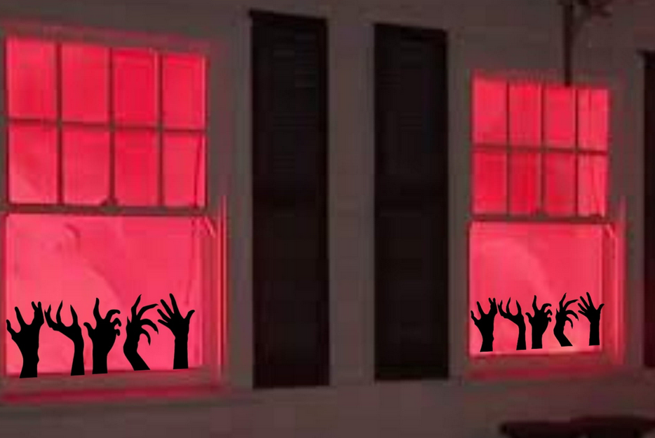 Scary Halloween hands window Cling decals: Large Halloween Removable, Durable & Reusable Decor