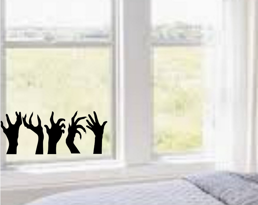 Scary Halloween hands window Cling decals: Large Halloween Removable, Durable & Reusable Decor