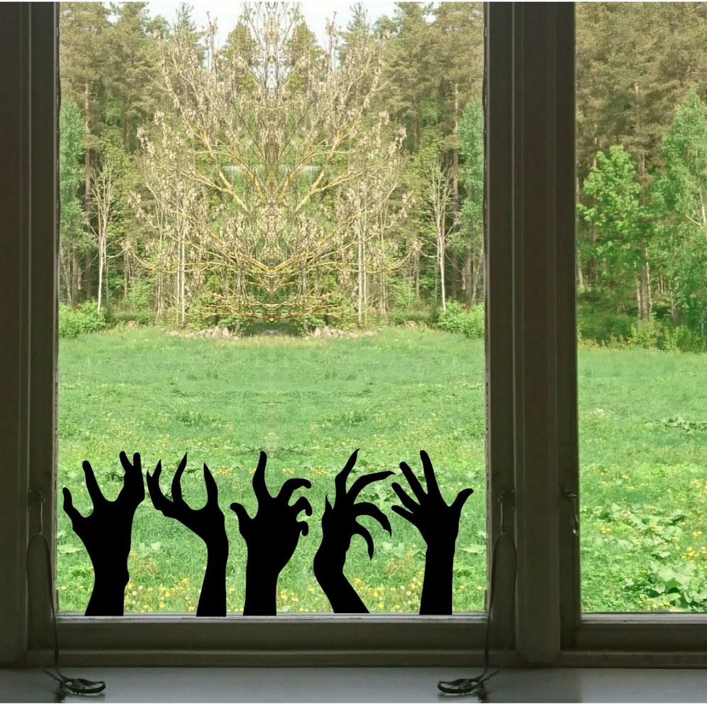 Scary Halloween hands window Cling decals: Large Halloween Removable, Durable & Reusable Decor