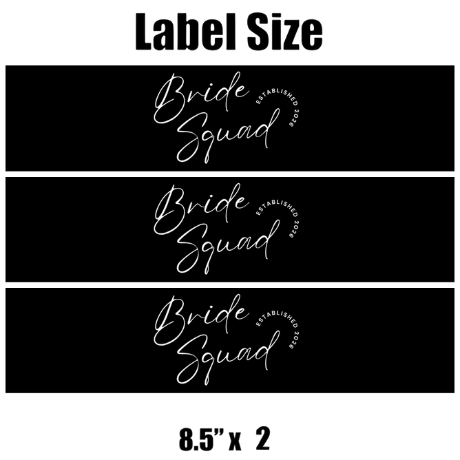 Bride Squad Water Bottle Labels | Set Of 12 | Bridal Shower Drink Wraps | Elegant| Established in 2026